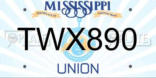 TWX890 Mississippi License Plate