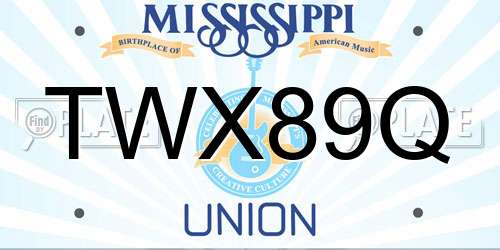 TWX89Q Mississippi License Plate