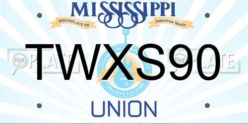 TWXS90 Mississippi License Plate