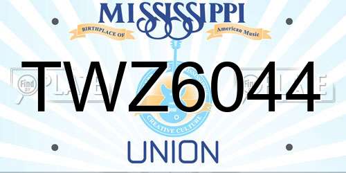 TWZ6044 Mississippi License Plate