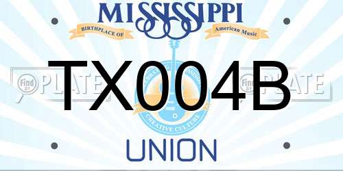 TX004B Mississippi License Plate