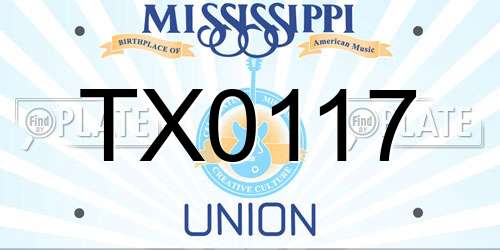 TX0117 Mississippi License Plate