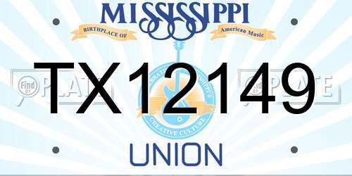 TX12149 Mississippi License Plate