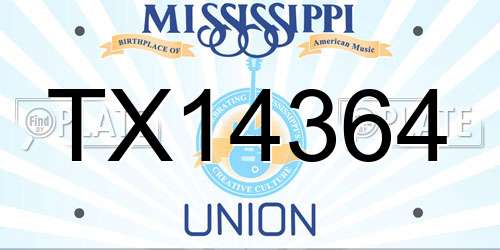 TX14364 Mississippi License Plate