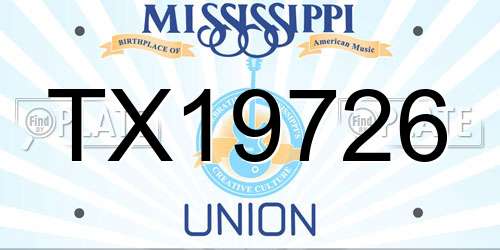 TX19726 Mississippi License Plate