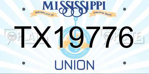 TX19776 Mississippi License Plate