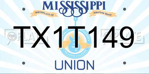 TX1T149 Mississippi License Plate