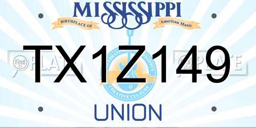 TX1Z149 Mississippi License Plate