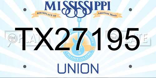 TX27195 Mississippi License Plate