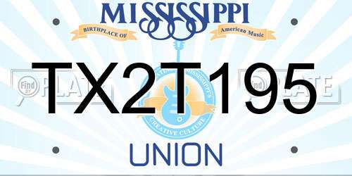 TX2T195 Mississippi License Plate