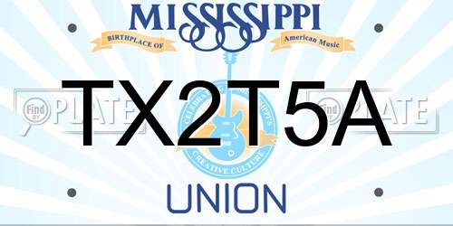 TX2T5A Mississippi License Plate