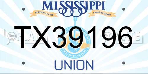 TX39196 Mississippi License Plate