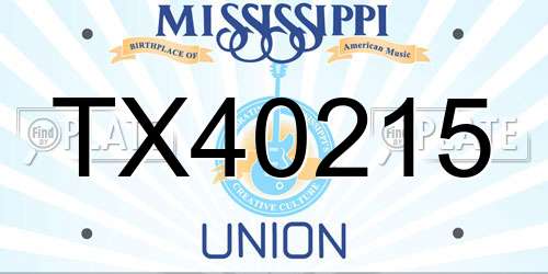 TX40215 Mississippi License Plate