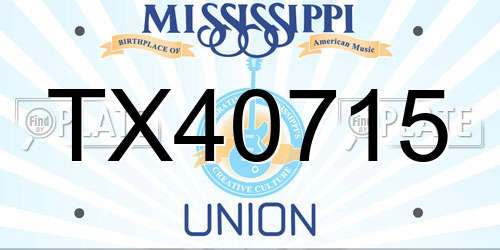 TX40715 Mississippi License Plate
