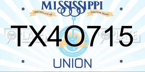 TX4O715 Mississippi License Plate