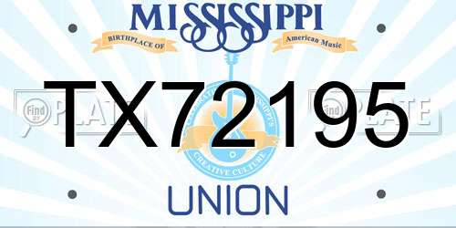 TX72195 Mississippi License Plate