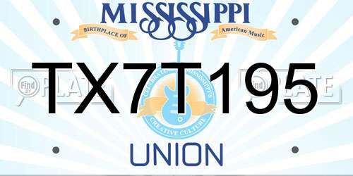 TX7T195 Mississippi License Plate