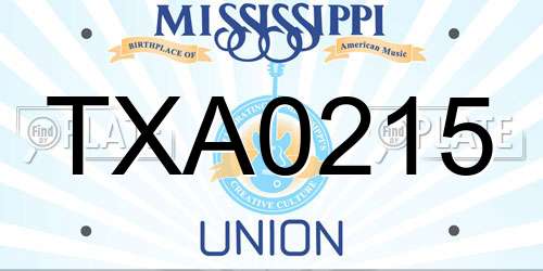 TXA0215 Mississippi License Plate
