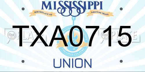 TXA0715 Mississippi License Plate