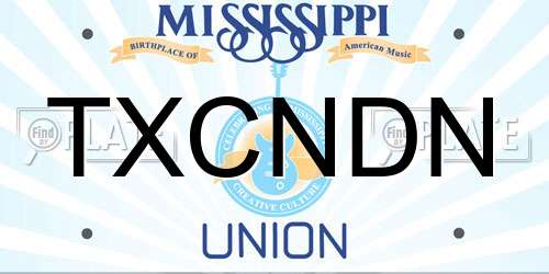 TXCNDN Mississippi License Plate