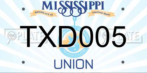 TXD005 Mississippi License Plate