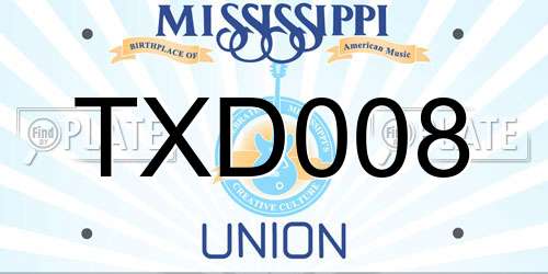 TXD008 Mississippi License Plate