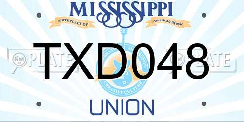 TXD048 Mississippi License Plate
