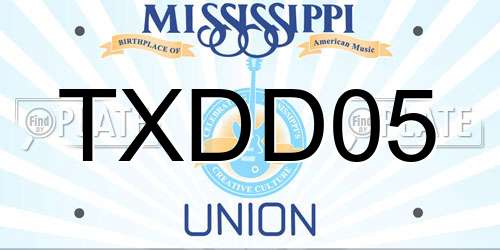 TXDD05 Mississippi License Plate