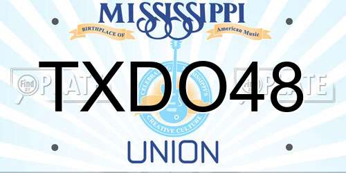 TXDO48 Mississippi License Plate