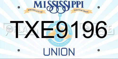 TXE9196 Mississippi License Plate