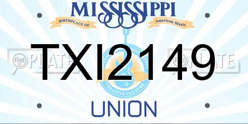 TXI2149 Mississippi License Plate