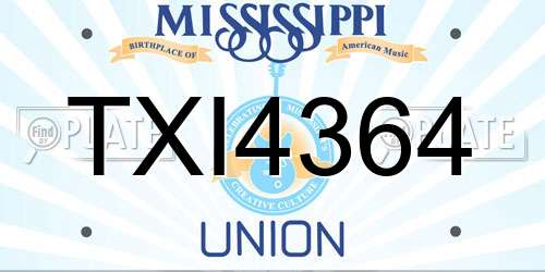 TXI4364 Mississippi License Plate