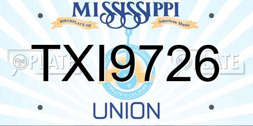 TXI9726 Mississippi License Plate