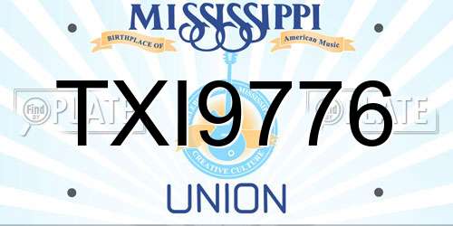 TXI9776 Mississippi License Plate