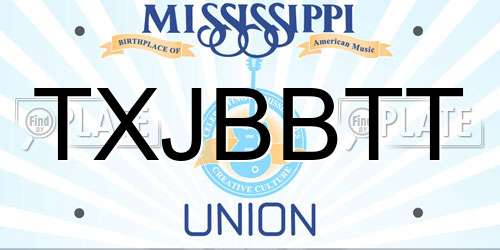 TXJBBTT Mississippi License Plate