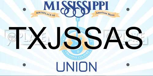 TXJSSAS Mississippi License Plate