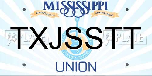TXJSSTT Mississippi License Plate