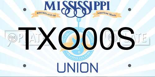 TXO00S Mississippi License Plate