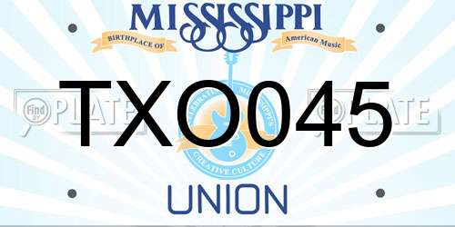 TXO045 Mississippi License Plate