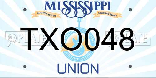TXO048 Mississippi License Plate