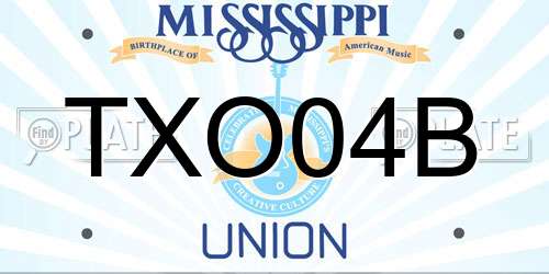 TXO04B Mississippi License Plate