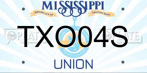 TXO04S Mississippi License Plate