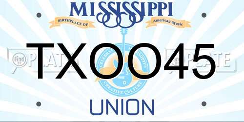 TXOO45 Mississippi License Plate