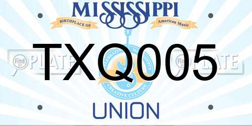 TXQ005 Mississippi License Plate