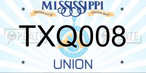 TXQ008 Mississippi License Plate