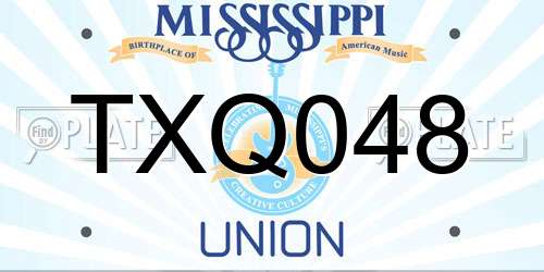 TXQ048 Mississippi License Plate