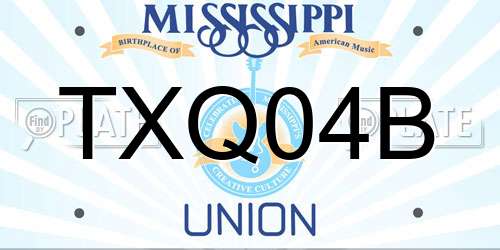 TXQ04B Mississippi License Plate