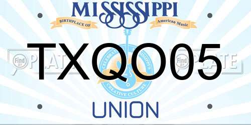 TXQO05 Mississippi License Plate
