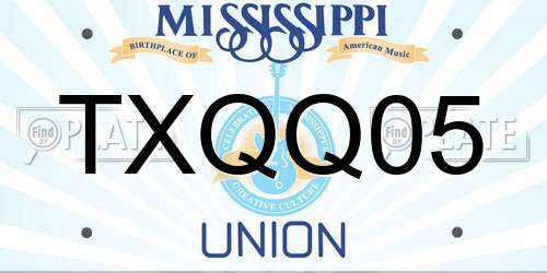 TXQQ05 Mississippi License Plate