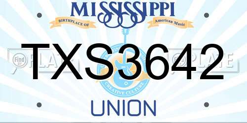 TXS3642 Mississippi License Plate